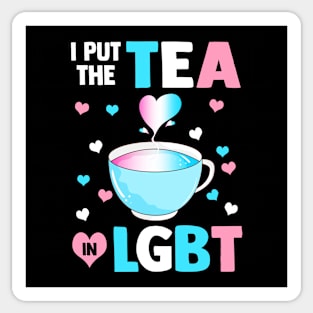 Put The Tea in LGBT Trans Flag Sticker